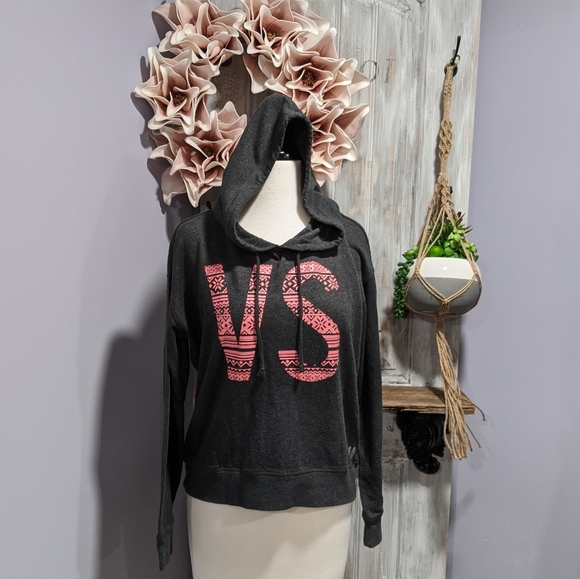 Victoria's Secret Tops - 🖤SOLD🖤Victoria's Secret logo hooded sweatshirt